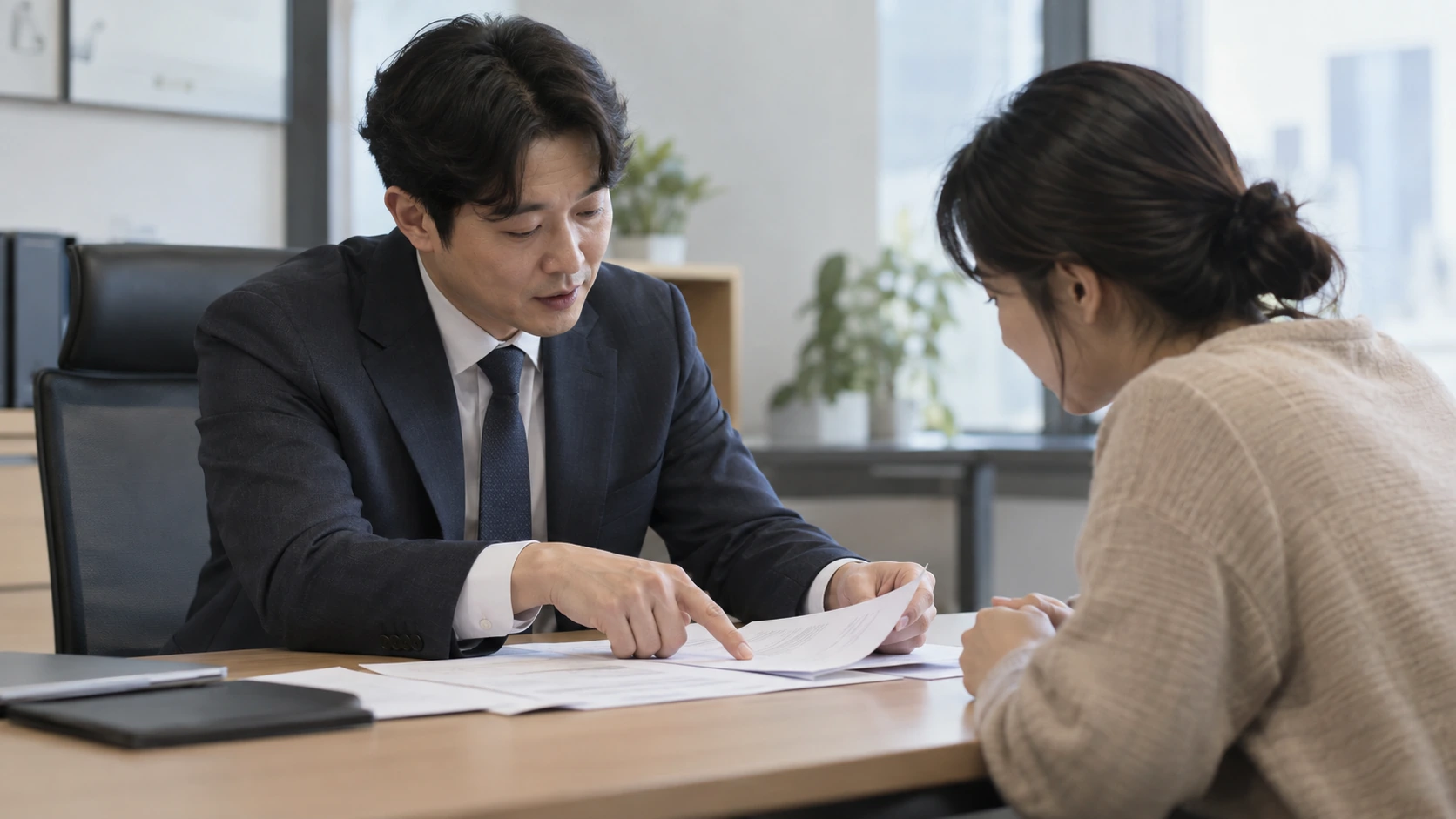 명령을 받아도 막히지 않는 경우를 확인하는 상담 장면