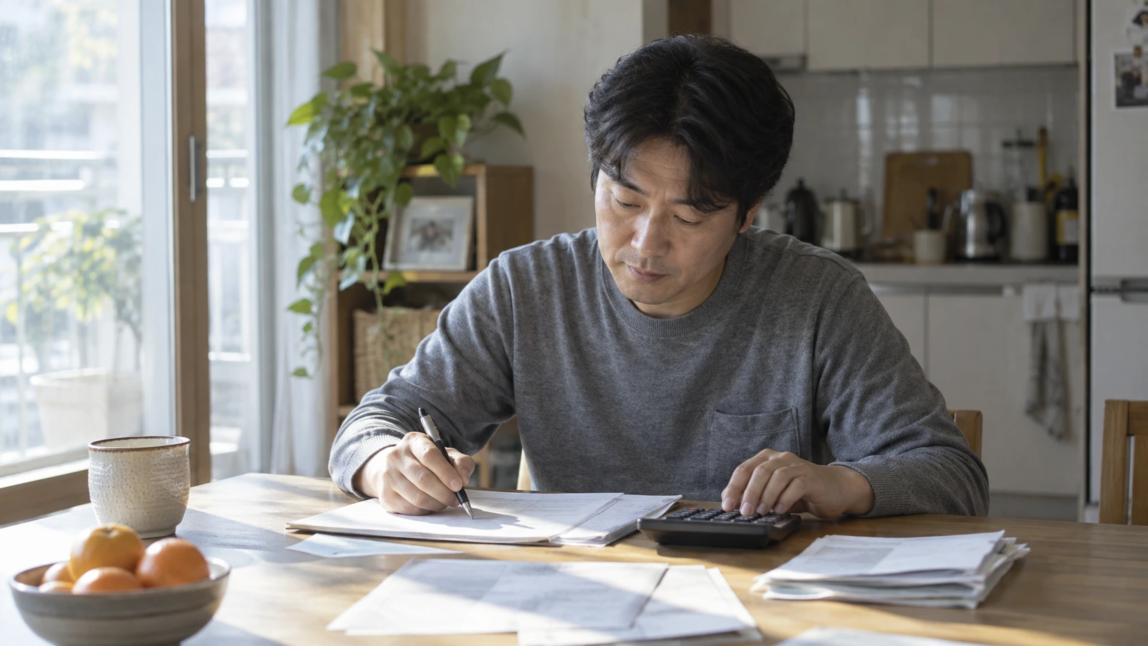 매달 낼 변제금을 미리 계산해보는 모습