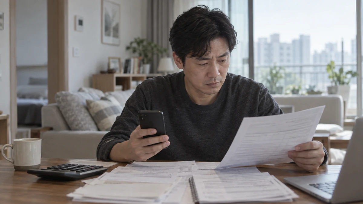 개인회생 납입 내역을 확인하며 밀린 금액을 계산하는 채무자