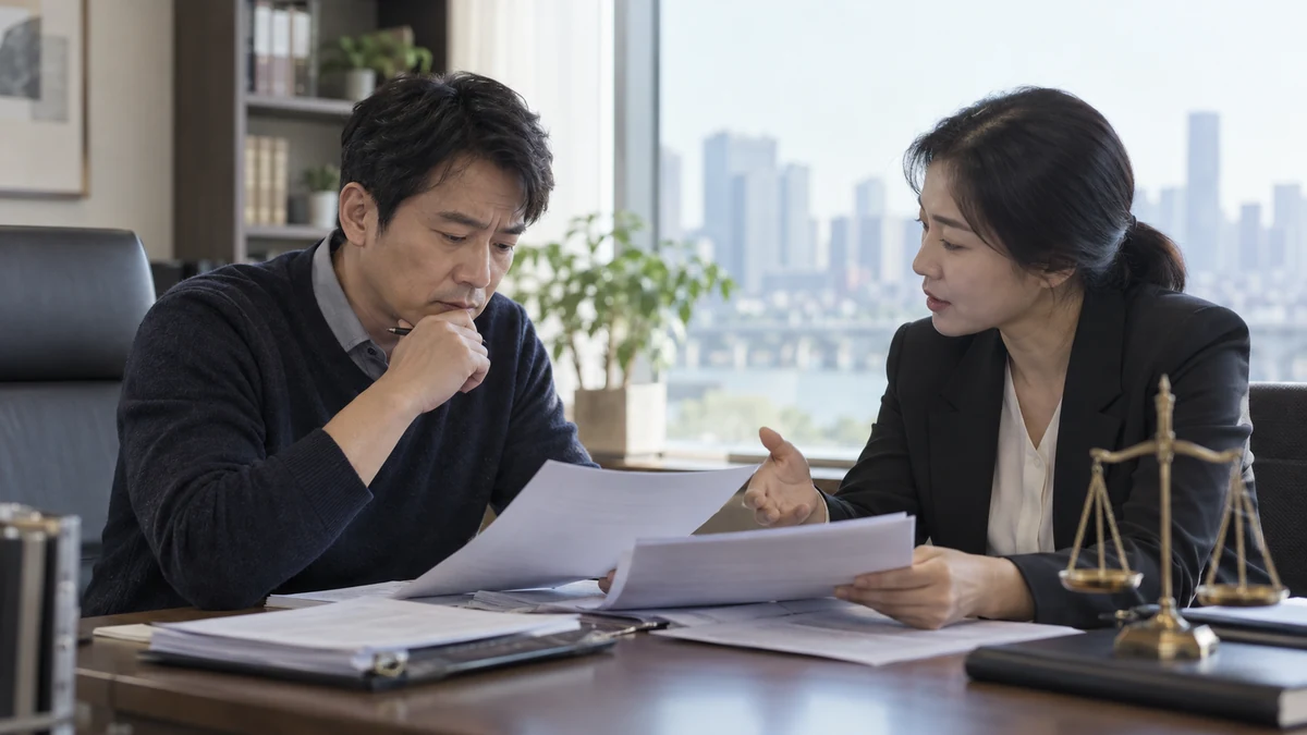 채권자집회 이의에 대비해 변제계획안을 검토하는 상담 장면