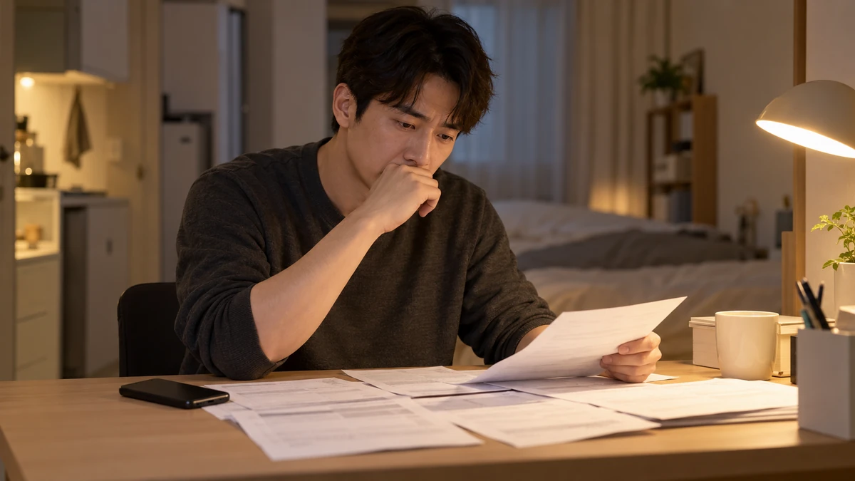 도박으로 불어난 카드빚 명세서를 확인하며 개인회생을 고민하는 채무자