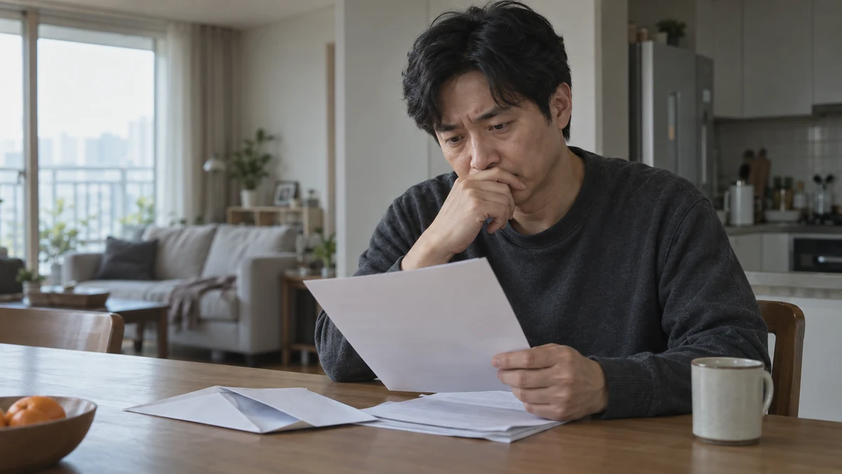 개인회생 기각 결정문을 받아 서류를 확인하는 신청인