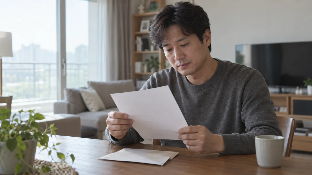 법원에서 온 면책결정 통지를 확인하는 개인회생 채무자