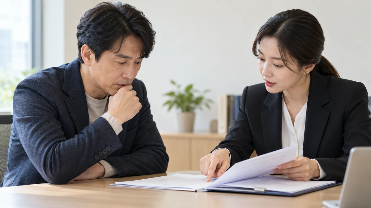 연체정보 등록에서 벗어나는 방법을 창구에서 상담하는 장면
